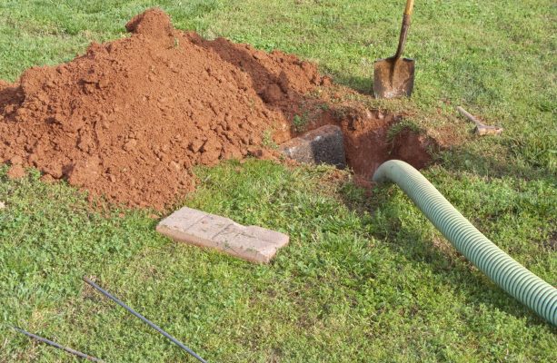 Open Septic Tank In Yard While Bring Pumped Out Open Septic Tank In Yard While Bring Pumped Out